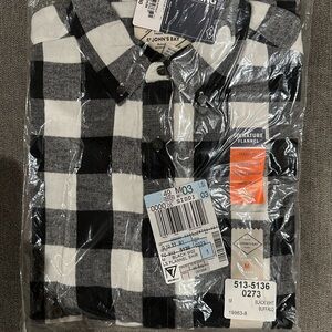 St. John's Bay Black and White Plaid Shirt